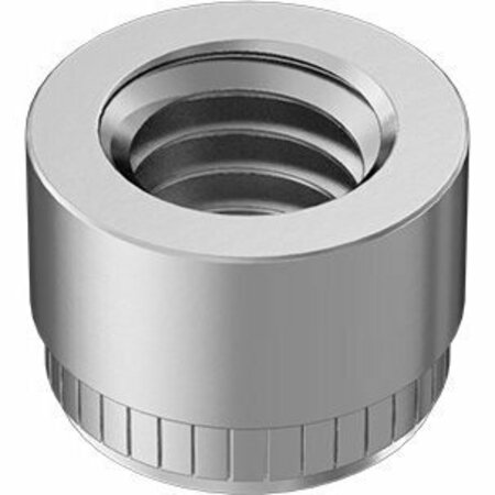 BSC PREFERRED 18-8 Stainless Steel Press-Fit Nut for Sheet Metal 3/8-16 Thread for 0.125 Min Panel Thick, 5PK 96439A820